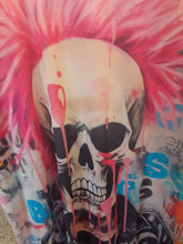 画像をギャラリービューアに読み込む, Pink Skull double sided T Shirt
