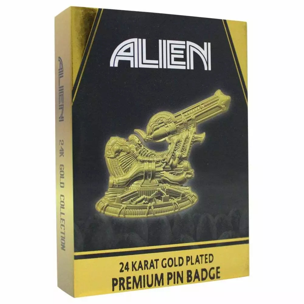 Alien Premium 24 Karat Gold Plated Pin Badge.