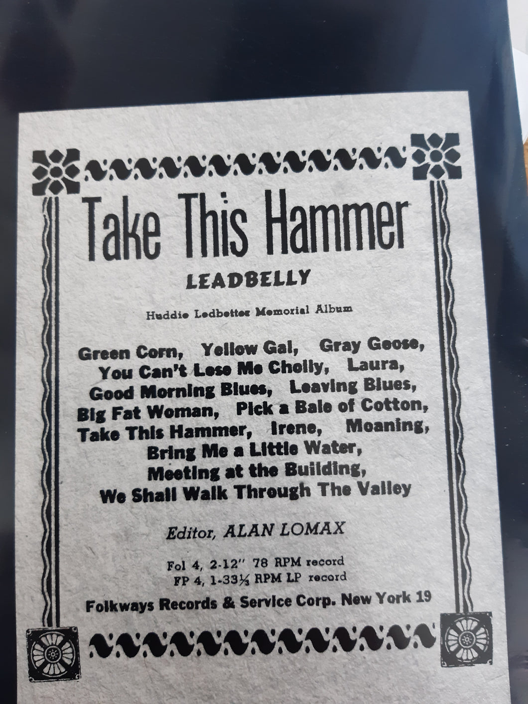 Leadbelly - Take this Hammer