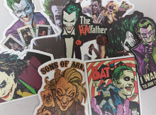 Load image into Gallery viewer, Joker related Harley Queen etc 10 pack Premium Stickers
