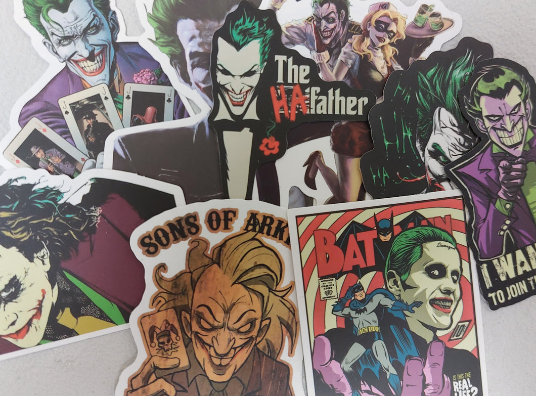 Joker related Harley Queen etc 10 pack Premium Stickers